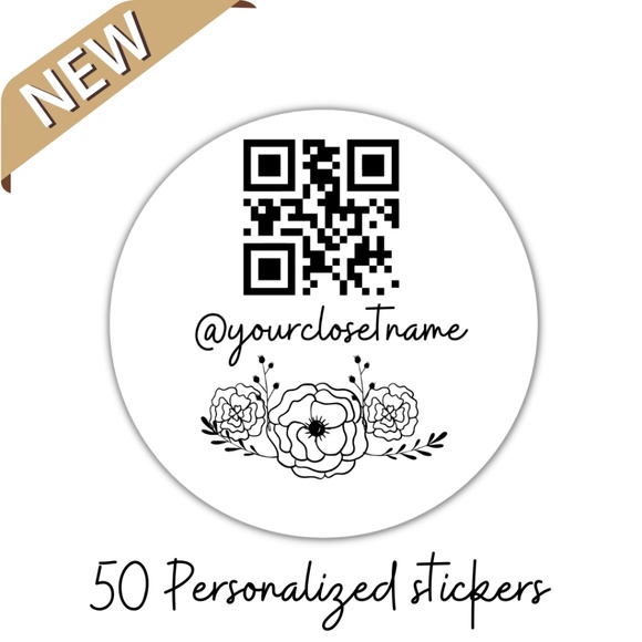 Personalized QR code Poshmark Stickers - Picture 1 of 7